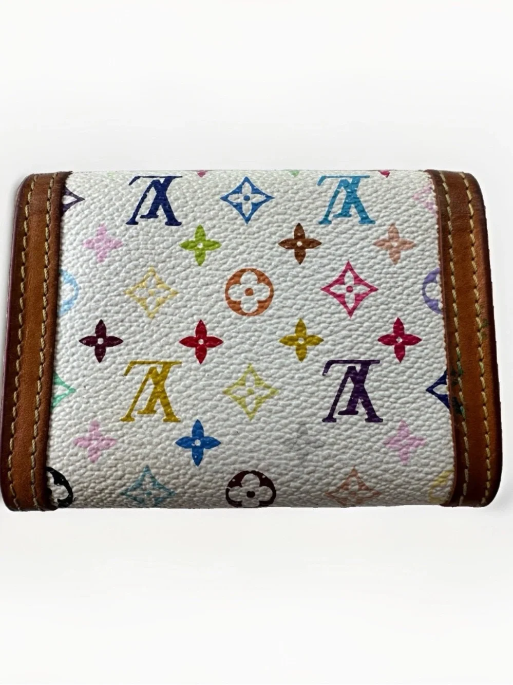 Authentic Louis Vuitton Takashi Murakami Monogram Porte Monnaie Plat Coin Wallet